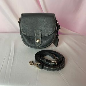 Vintage Dooney & Burke Mini Flap Crossbody in black leather